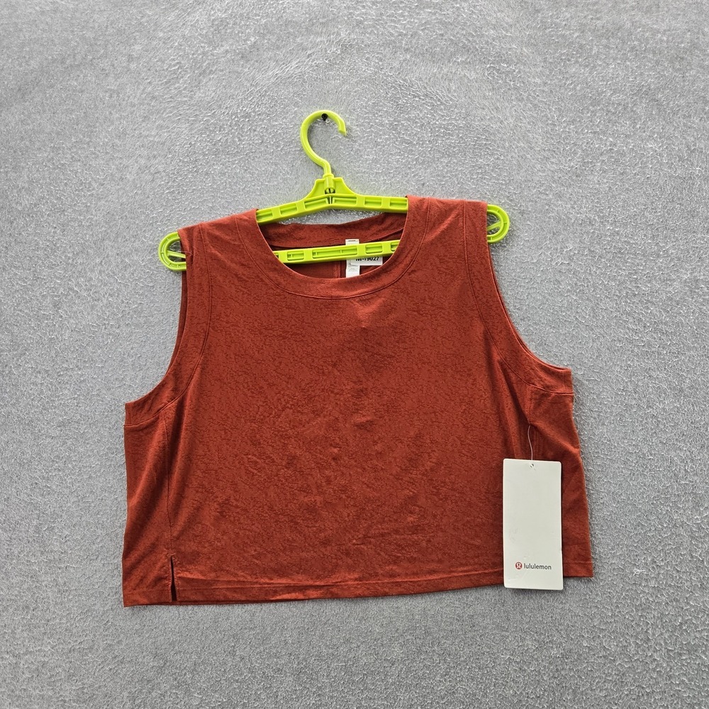 Lululemon Women Tank Top 10 Rust Cropped Train To‎ Crew Neck Sleeveless NWT